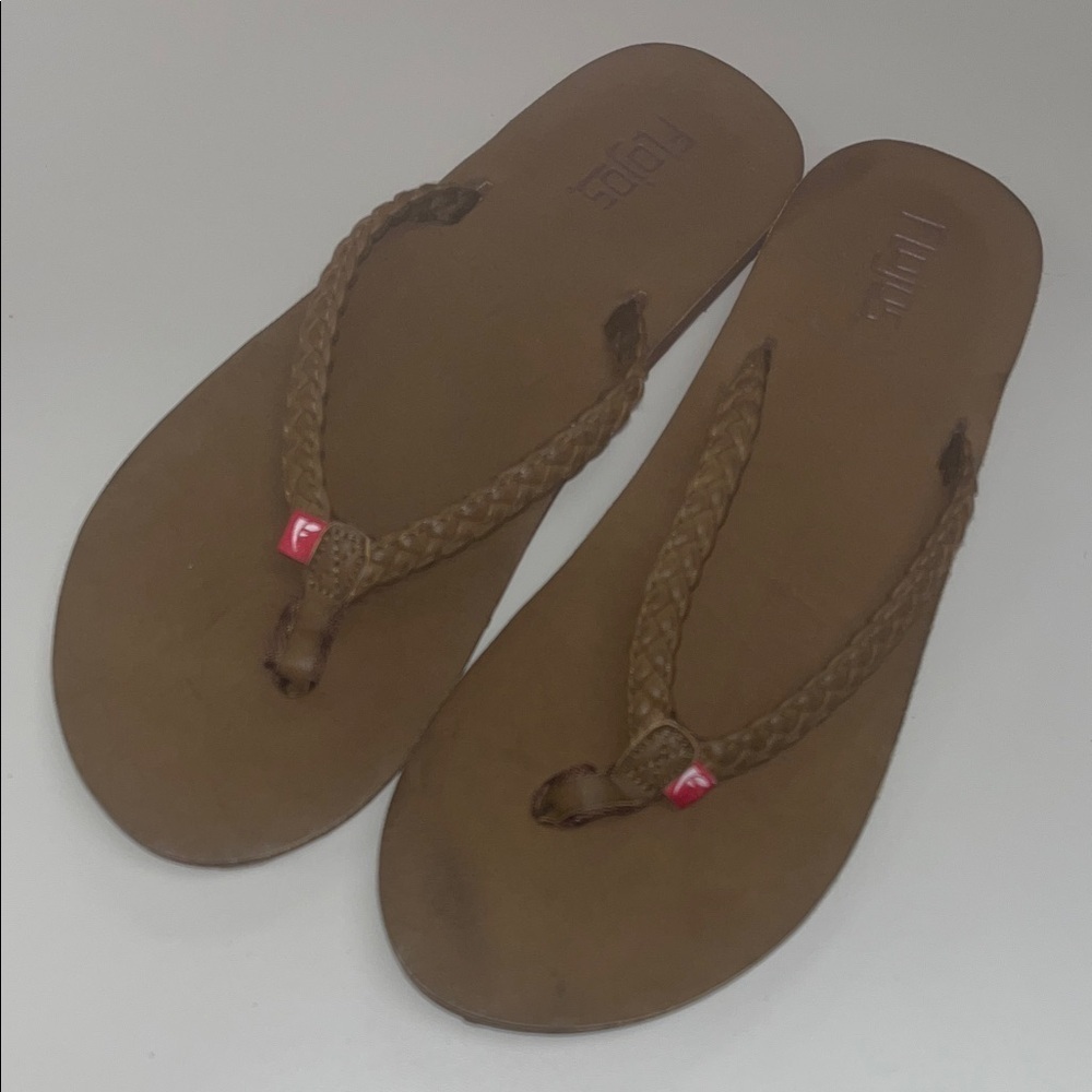 Flojos Brown Braided Sandals size 9